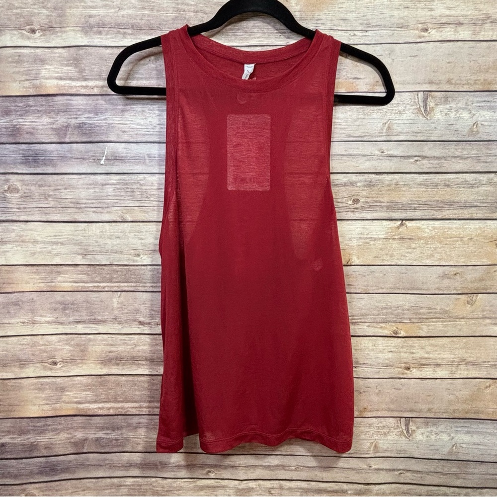 Lorna Jane Superfine Active Muscle Tank Size Medium Dark Red